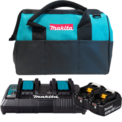 Kit Carregador Duplo Makita DC18RD KITMAKDC18RD220 220V + 2 Baterias BL1830B 3.0Ah LXT Original