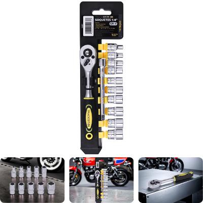 Jogo Chave e Soquetes 1/4'' 4-13 mm CR-V Pro Tradestar