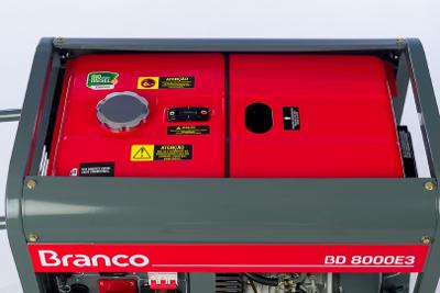Gerador à Diesel 8,0Kva Trifásico 220V Partida Elétrica BD8000 Branco