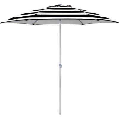 Guarda Sol  Milagres 2,40 M Preto e Branco Listrado Alumínio Vareta Fibra Vidro 12755 Bel