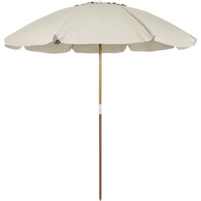 Guarda-Sol Praia Jardim 2,40m Bagum Haste Madeira Fibra Vidro FPS 100 Bege Bel Caioba