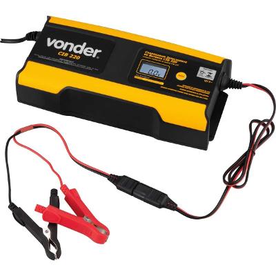 Carregador Inteligente Bateria 30-200Ah 6/12V 127V Vonder CIB220 Carregamento Seguro e Completo