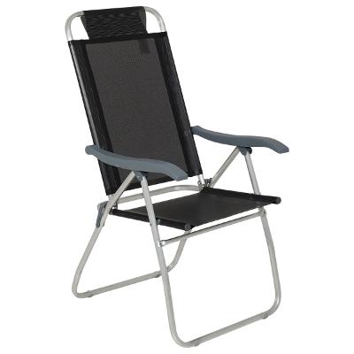 Cadeira de Praia Reclinável Prosa Bel Preta Alumínio 120kg Encosto 4 Posições