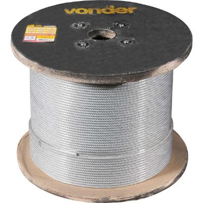 Cabo Aço AF 1/8'' 6X19M Galvanizado Plastificado 500m Vonder Resistência 1770 N/mm²