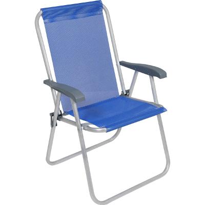 Cadeira de Praia Alta em Alumínio Azul Bel Relax Comfort Suporta Até 120kg