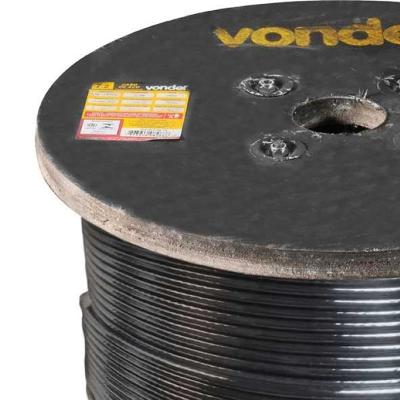 Cabo Aço AF 1/8'' 6x7 Galvan. Plastificado Preto 500m Vonder