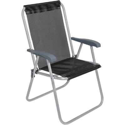 Cadeira Praia Relax Comfort Alumínio Preta Bel