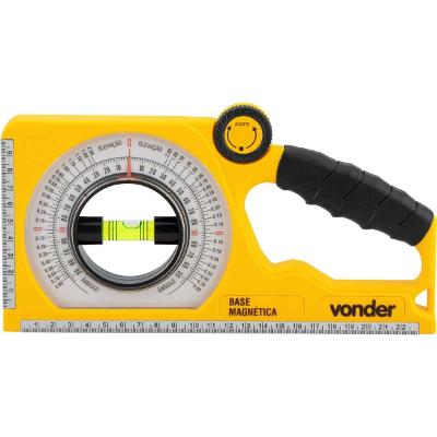 Medidor De Ângulo Inclinômetro 0-90° Base Magnética Vonder 250mm ABS