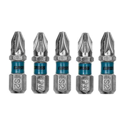 Bits Pozidriv Aço Rápido 5pcs 25mm Gross Cromado Magnético