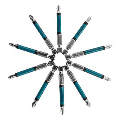 Bits Phillips PH2 70mm 1/4'' 10PCS Aço S2 Magnetizado Gross 1126256