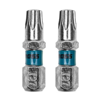 Bit Torx T27 25mm Aço Rápido 2 Pçs Gross Magnético