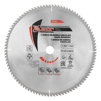 Disco Serra Circular Madeira 350mm 14'' 30mm 96 Dentes Aço 65Mn MTX