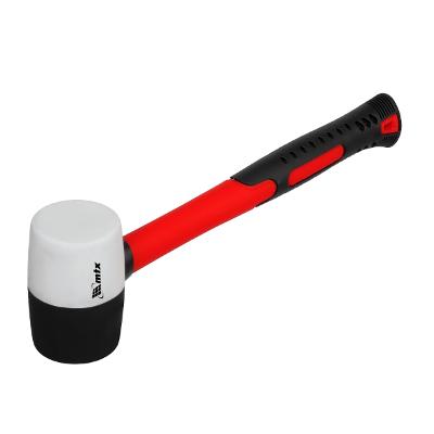 Martelo de Borracha 225g Cabo Fibra Vidro Preto e Branco MTX