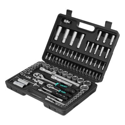 Jogo de Ferramentas Stels 94 Peças Maleta Plástica 1/4'' e 1/2'' Cromo Vanádio