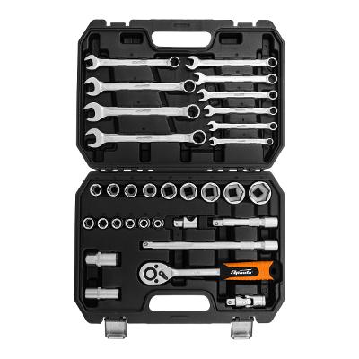 Jogo de Ferramentas com Encaixe 1/2' 32 Peças Sparta 135277 Aço CrV e Maleta