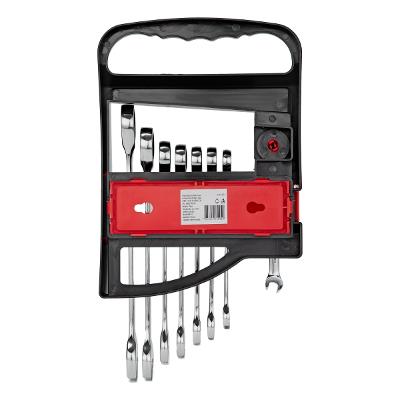 Jogo de Chaves Combinadas com Catraca 8 Peças Aço Cromo Vanádio MTX 145139