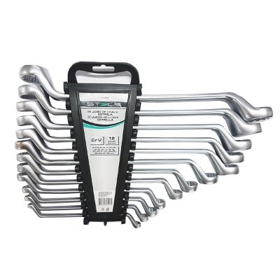 Jogo de Chave Estrela Cromo Vanádio 6x7 a 27x32mm 12 peças Stels