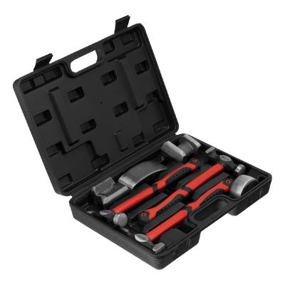 Jogo Chapeador Reparo Automotivo 3 Martelos 4 Tassos Maleta Plástica 7pcs MTX 1084555 Aço Ferramenta Temperado
