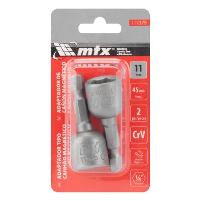 Soquete Magnético Parafusadeira 11mm x 45mm 2 Peças MTX 117379 Fixação Segura