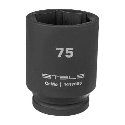 Soquete Impacto Longo 75mm Hexagonal Aço CrMo Stels 1417355