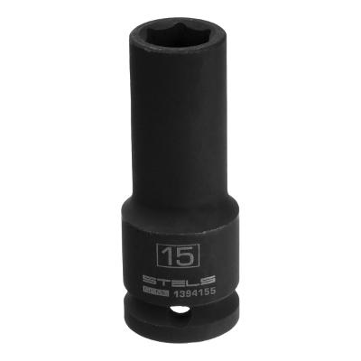 Soquete Impacto Longo 1/2'' 15mm CrMo Stels 1394155 - Aço Cromo Molibdênio