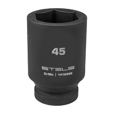 Soquete Impacto Longo 1Pol Hexagonal Cromo Molibdênio 45mm 1PC Stels 1416855 Resistente