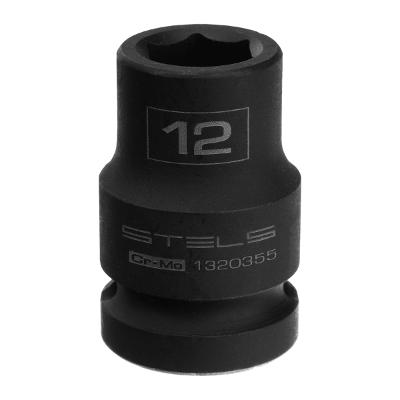 Soquete Impacto 1/2'' 12mm CrMo Stels Encaixe Sextavado
