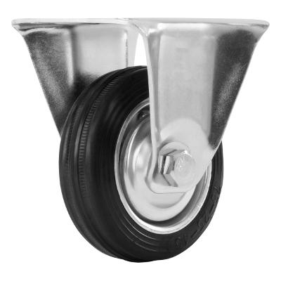 Rodízio Borracha Preto Fixo 3Pol 75mm 45kg Suporte Plataforma Sem Freio MTX