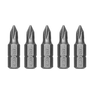 Bits Phillips PH1 Cromo Vanádio 25mm 5pcs Haste 1/4'' MTX