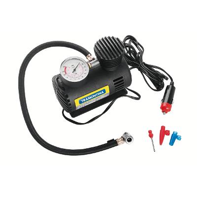 Compressor de Ar Portátil Tramontina para Carros 300 Psi 50W 12V com Adaptadores