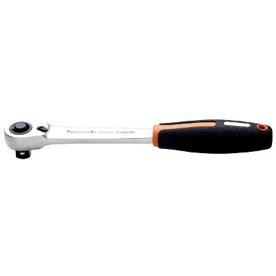 Catraca Encaixe 1/2'' 72 Dentes Tramontina PRO Aço Cromo Vanádio Reversível