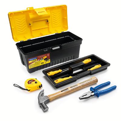 Caixa Plástica com Ferramentas Tramontina 8 Peças Para Reparos Domésticos 8kg 13 Polegadas