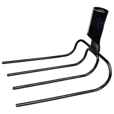 Forcado Metálico Curvo de Arame Tramontina 4 Dentes Sem Cabo Para Jardinagem E Agricultura