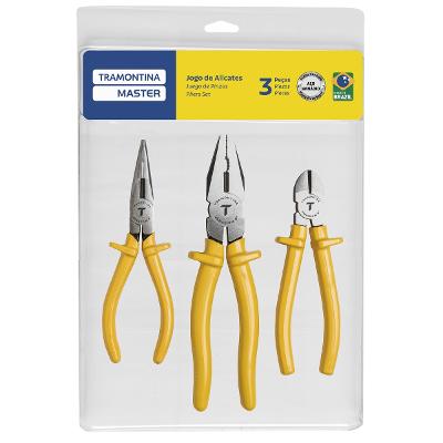 Kit Ferramentas Tramontina Master Alicate Bico 6'' Universal 8'' Corte Diagonal 6'' Aço Especial