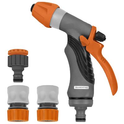 Conjunto Irrigação Tramontina 4 Peças Engate Rápido Hidropistola Alta Eficiência