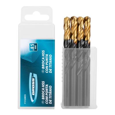 Jogo Broca Aço Rápido Titânio 8.5mm 8 Gross Peças Serralheria Golden Tip