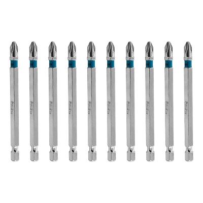 Bits Phillips Ph2 90mm 10pçs Cr-Mo Aço S2 Gross Fixação Durável