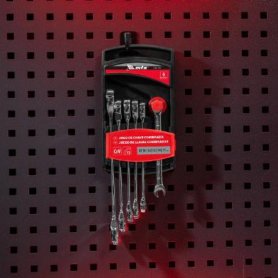 Jogo Chaves Combinadas Catraca CRV 6 Peças Aço Cromo-Vanádio MTX Precisão e Durabilidade