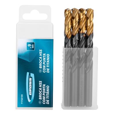 Jogo Broca Aço Rápido Titânio 9mm 8 Peças Gross – Perfuração Metal Durável