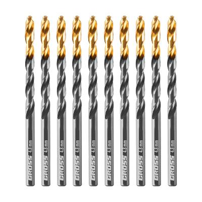 Jogo Broca Aço Rápido Titânio 4.8mm 10 Peças Serralheria Golden Tip