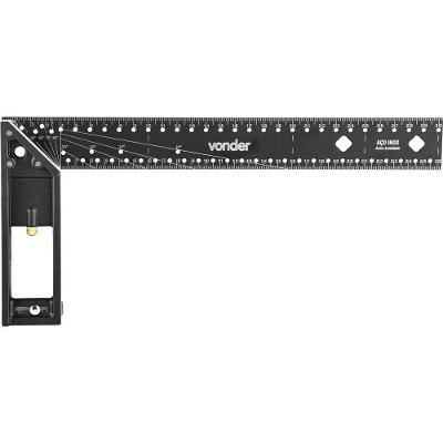Esquadro 30Cm Multiuso 90° Inox Alumínio Nove54 Medição