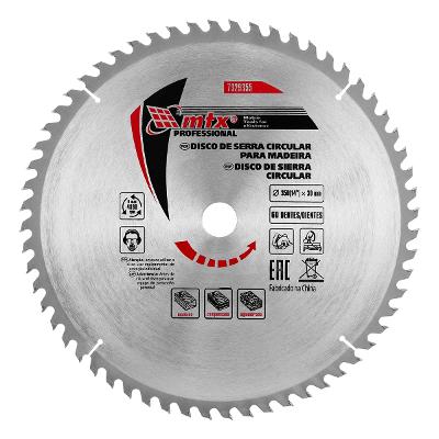 Disco Serra Circular Madeira 350mm 60 Dentes Aço 65Mn Liga YG8 MTX 7329355