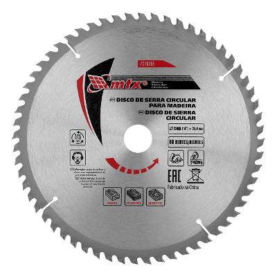 Disco Serra Circular Madeira 230mm 60 Dentes Compatível Serra Grande Porte MTX