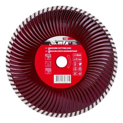 Disco de Corte Turbo Diamantado Seco 230mm 22.2mm 3mm 7mm 6650RPM MTX 731839 Corte Preciso e Durável