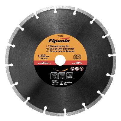 Disco de Corte Segmentado Diamantado Seco 230mm 22.2mm Sparta 7311555 Cortes Precisos e Duráveis