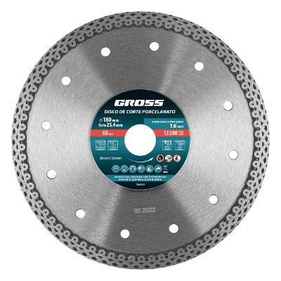 Disco Corte Porcelanato Diamantado 180X1.6mm Gross Para Cerâmica Granito