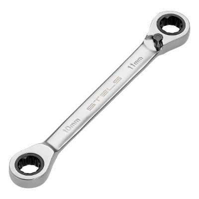 Chave Estrela Com Catraca 10-11mm Stels 1453255 Aço CrV 72 Dentes 5° 41-46 HRC