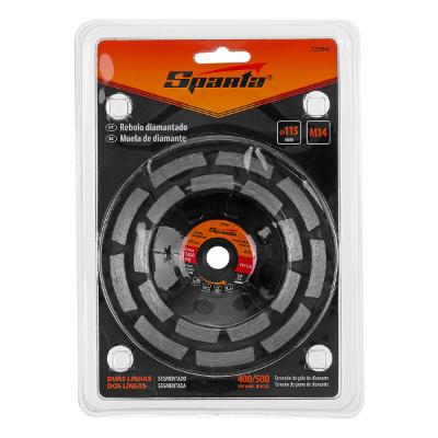 Rebolo Segmentado Diamantado Dupla Linha 115mm Sparta Desbaste Rápido Concreto Pedra