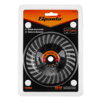 Rebolo Diamantado Turbo 115mm Rosca M14 Sparta Desbaste Rápido Concreto Pedra Mármore
