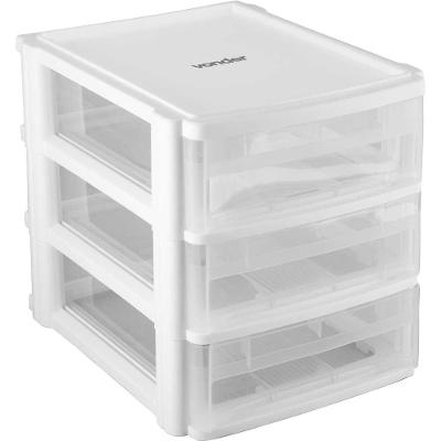 Organizador Plástico 3 Gavetas 350mm 271mm 303mm 3kgf Nove54 Opv0271